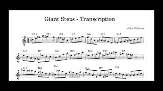 Giant Steps  John Coltrane Transcription [upl. by Oiralednac]