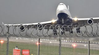 Boeing 747 Takes Off Sideways In Dramatic Crosswind [upl. by Yrruc]