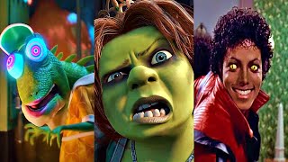 Michael Jackson Thriller and Shrek Thriller and Sing Thriller Comparison [upl. by Mayyahk]