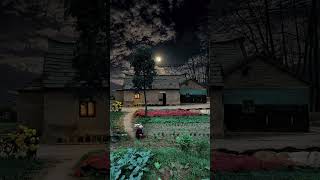 Beautiful Village Night footage clip in moon night shorts [upl. by Nonnag524]