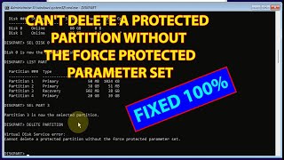 Cant Delete a Protected Partition Without the Force Protected Parameter Set  Fixed 100 [upl. by Ohs494]