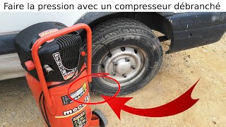 Comment faire la pression des pneus avec un compresseur débranché quand on a pas de garage [upl. by Adiazteb7]