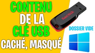 Récupérer le contenu masqué caché dune clé usb sur Windows [upl. by Eiramik]