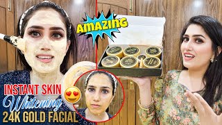 Skin Whitening 24k Gold Facial  instant Results  Natasha waqas [upl. by Aicylla415]