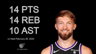 Domantas Sabonis 14 pts 14 reb 10 ast vs Heat  February 26 2024 [upl. by Pickard646]