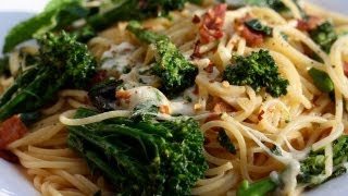 How to make Cheesy Bacon Broccolini Gluten Free Pasta [upl. by Ecnerual551]