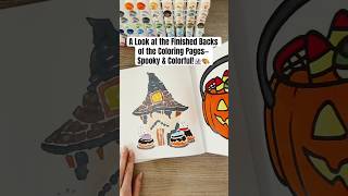 🎃 Full FlipThrough  Colored Back Pages of Halloween Coloring Book by Culture Color Co [upl. by Ahseram]