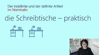 Grammatik A1 Der indefinite und der definite Artikel im Nominativ mit Valentyna Schmieder [upl. by Fredela]