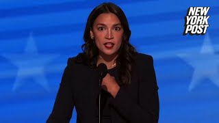 AOC blasted for ‘fake’ accent during fiery DNC speech [upl. by Syst]