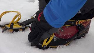 Winter skills 23 how to put on crampons [upl. by Anaujnas909]