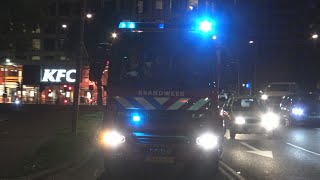 Brandweer Schiedam TS9234  Officier van Dienst OVD9192 met spoed naar een Gaslucht in Rotterdam [upl. by Koh598]