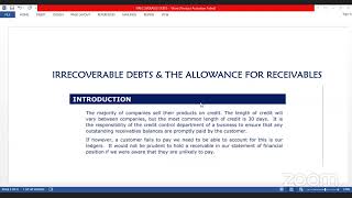 ACCOUNTING FOR IRRECOVERABLE DEBTS amp ALLOWANCE FOR RECEIVABLES [upl. by Ardnassac]