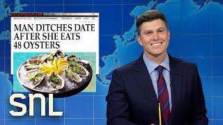 Weekend Update Man Punches Kangaroo Woman Ditched After Ordering 48 Oysters on Date  SNL [upl. by Dell]