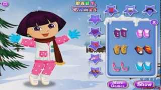 Dora The Explorer Online Games  Dora Fashion Dress Up Games Winter Time [upl. by Lochner]