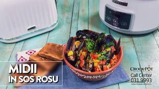 Midii in sos rosu  gatite lent la slowcooker 5L DuraCeramic Crock Pot [upl. by Elijah]