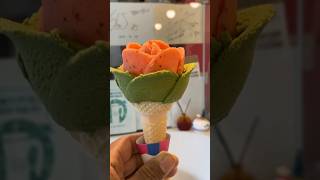 Rose Ice Cream Flowers  Korea street food shortvideo [upl. by Lonier123]