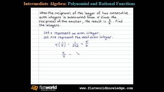 Subtracting Reciprocals Word Problem  Algebra fwk IA 040704 [upl. by Herod765]