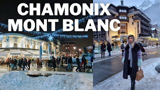 Chamonix Mont Blanc France At Night On Christmas Season [upl. by Iaj]