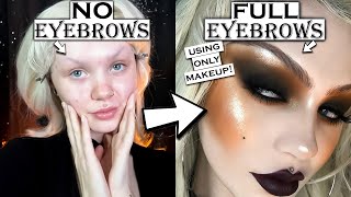 How to go from NO Eyebrows to FULL Eyebrows using only MAKEUP  EASY Eyebrow Routine [upl. by Lehcin]