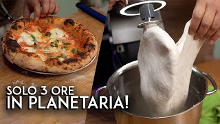 PIZZA NAPOLETANA ALTA IDRATAZIONE IN SOLE 3 ORE come impastare in planetaria  prova N3 Effe ovens [upl. by Mandel]