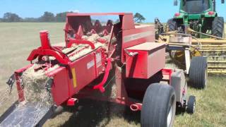 John Deere 7420 Rakehand amp Massey Ferguson 1839 Square Baler [upl. by Rogerio]