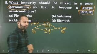 Q9 Semiconductor Electronics  What impurity should be mixed in a pure germanium so that it become [upl. by Ahgiela]