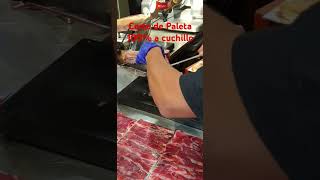 Una auténtica deliciaarte con sentimientopaleta iberica 100 de bellotacorte a cuchillo [upl. by Heinrick]