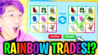 Can We Beat The RAINBOW TRADING ONLY CHALLENGE With NEW Winter Pets In ADOPT ME ROBLOX [upl. by Lodi58]