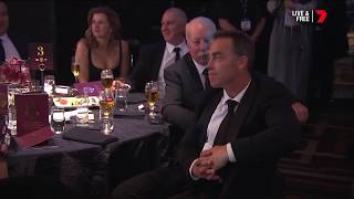 Was Clarko asleep during Tom Mitchells Brownlow speech  Grand Final Week 2018  AFL [upl. by Ylliw]