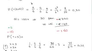 HAVO45  Wiskunde  kansen en dobbelstenen [upl. by Nnaeirb]