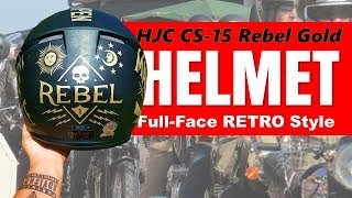 HJC CS15 Rebel Gold Helmet Review  Classic Helmet  Retro Helmet  MOTO Force [upl. by Aligna437]