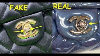 How to tell original Chanel classic bag Real vs fake Chanel handbag and purse [upl. by Esserac]