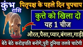 कुंभ राशि पितृपक्ष के पहले दिन कुत्ते को खिलादो यह 1 चीज बिना कुछ करे साथ पुश्ते धन खाएगीKumbhRashi [upl. by Gennaro]