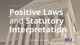 Positive Laws and Statutory Interpretation [upl. by Plantagenet]