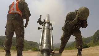 ROK Army 60mm 81mm 107mm Mortars Live Fire Training [upl. by Zobias]