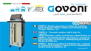 GO980PRO  VORTEX4 Pneumatic machine with 4 tanks for replacement of radiator and battery coolant [upl. by Myrtia182]