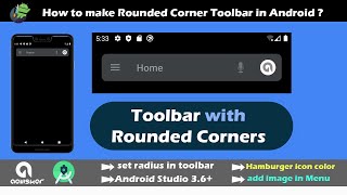 How to make Toolbar with Rounded Corners radius inside Appbar Layout  Android Studio Tutorial 2020 [upl. by Rosmunda]