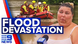 Queensland community devastated by flood damage as cleanup continues  9 News Australia [upl. by Gurl]