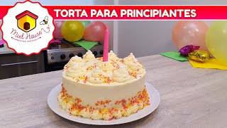 TORTA DE CUMPLEAÑOS económica para principiantes BIZCOCHUELO ESPONJOSO [upl. by Nicolais]