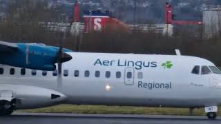 Aer Lingus AT76 Takeoff at Belfast City Airport 22124 aviation planespotting avgeeks plane [upl. by Yurt]