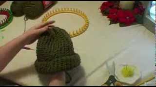 Knitting an Adult Hat on Round Loom  Start to Finish [upl. by Annorah]