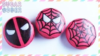 SPIDERMAN MACARONS DEADPOOL MACARONS  BY SUGARCODER [upl. by Nitsrek]