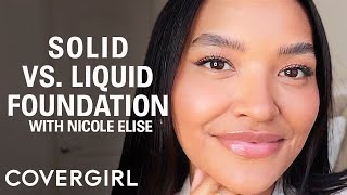 Simply Ageless Foundation Comparison Solid vs Liquid with Nicole Elise  COVERGIRL [upl. by Anovahs730]