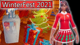 ALL Winterfest 2021 Quests  Christmas Event  Cosmetic REWARDS  Fortnite [upl. by Enilaf]