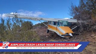 Airplane Crash Lands Near Cordes Lakes On I17  KAFF News Extra [upl. by Naeroled]