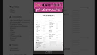 FREE PRINTABLE BUDGETING WORKSHEET [upl. by Munster588]