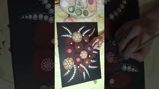 Dot painting Acrylic Tutorial for beginners Very simple lilies of the valley flowers for beginners [upl. by Suoivatco737]