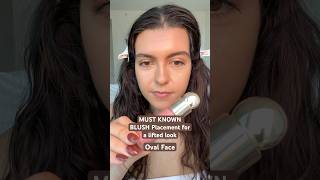 Perfect Blush Placement for Oval Faces Sculpt amp Lift 🩷 makeuptips makeuphacks makeuptutorial [upl. by Jens]