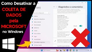 Como Desativar a COLETA DE DADOS pela MICROSOFT no Windows [upl. by Ahsilat261]