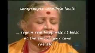 Bhaja Govindam  Sanskrit Hymn with English Meanings  MSSubbulakshmi [upl. by Resay]